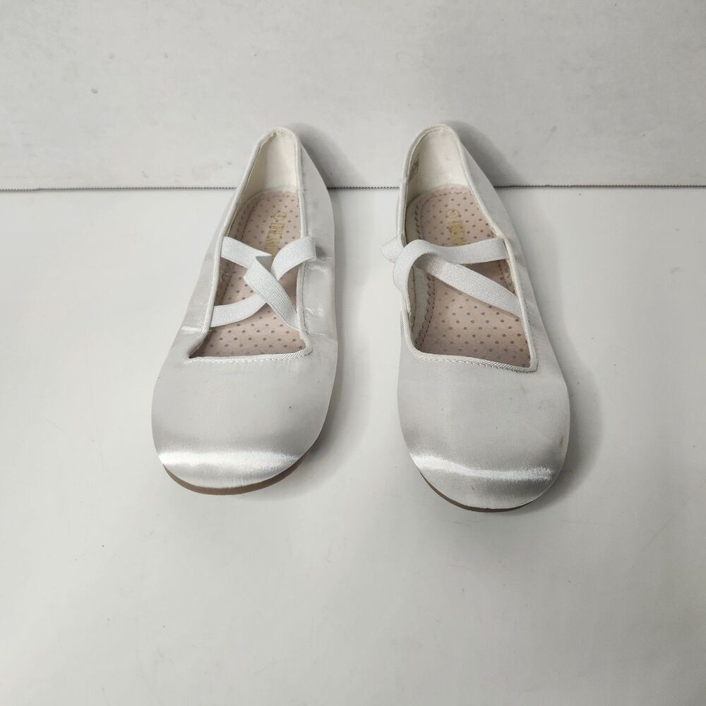 Dream Pairs White Satin Ballet Flats Round Toe Slip-On